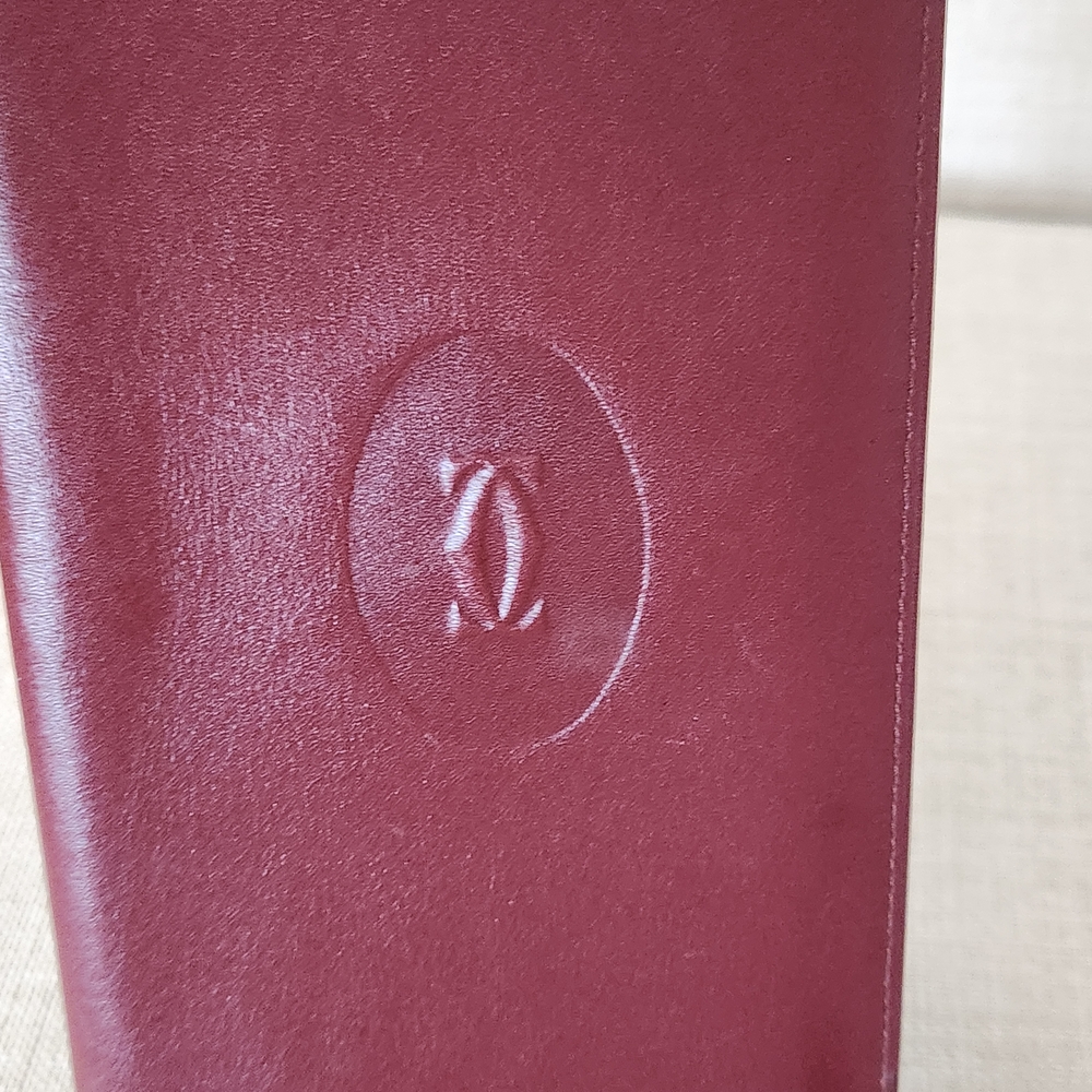 Cartier Vintage Bordeaux Bifold Wallet/ Checkbook - Picture 4 of 14
